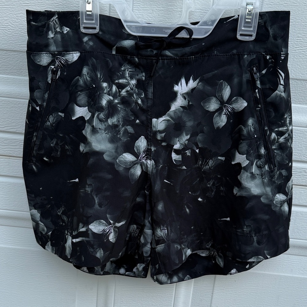 Tangerine Black and Gray Floral Shorts